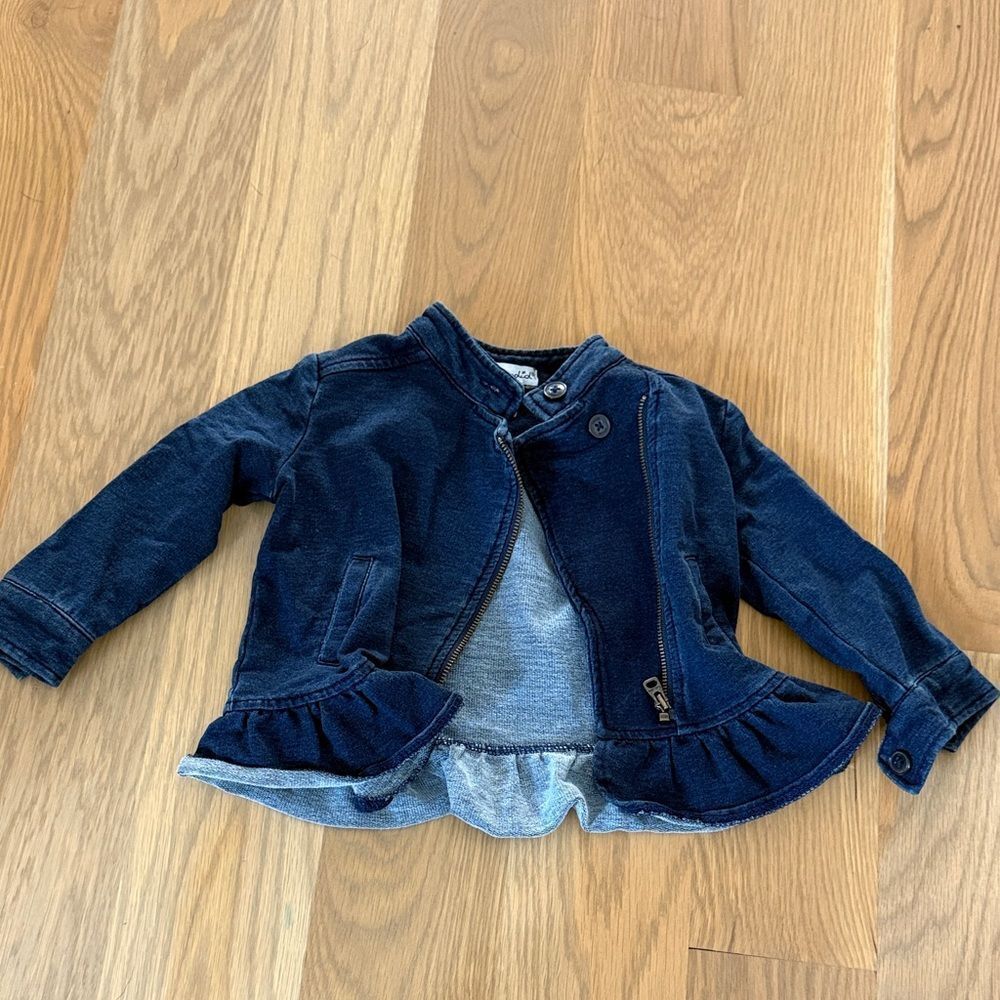 Splendid Dark Blue Kids Jean Jacket with Ruffle Detail